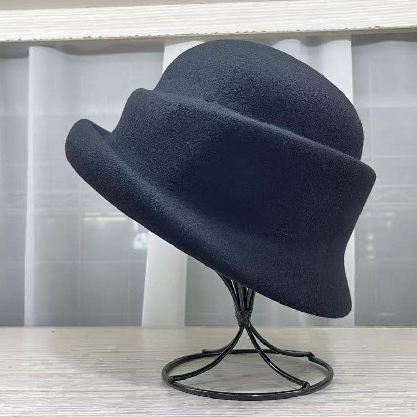 High-quality wool woolen light luxury retro top hat women's autumn and winter warm versatile washbasin hat solid color beret