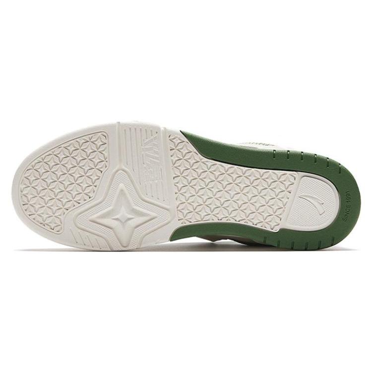 New Anta AOJIE Slip Resistant Cushioning Low Top Skateboard Shoes Men's White Green 112338040S-2