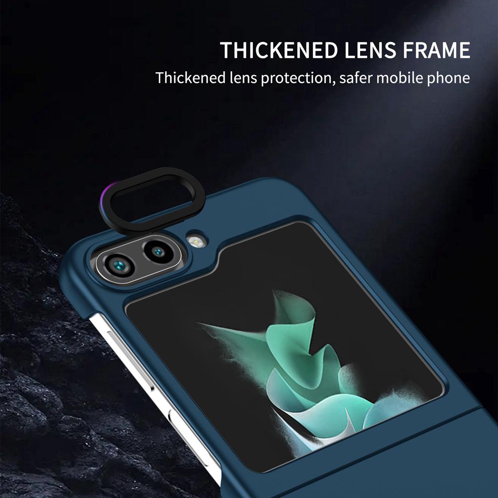 KEYSION Luxury Live Stand Case for Samsung Galaxy Z Flip 5 5G PC Shockproof Phone Back Cover for Samsung Galaxy Z Flip 5 4 3 5G