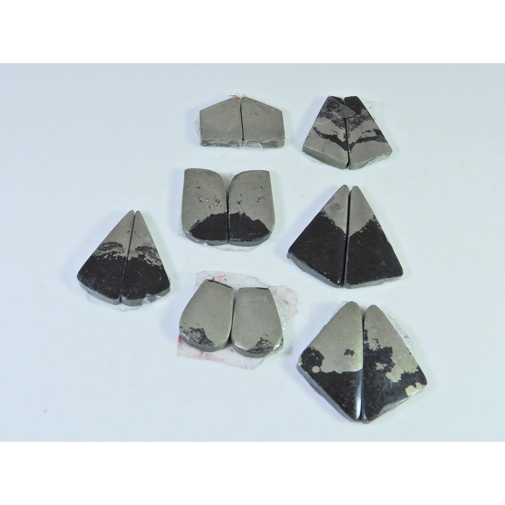 Natural Apache Gold Pyrite Matched Pair Fancy Loose Gemstone 7 Pair Lot C-1347