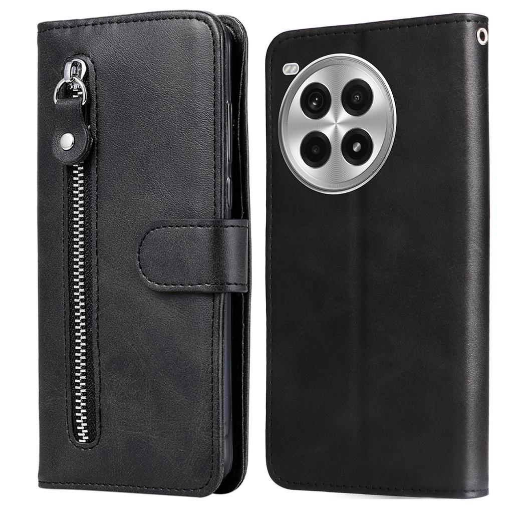 For OnePlus Ace 3 Pro 5G Case Zipper Wallet Calf Texture PU Leather Phone Cover