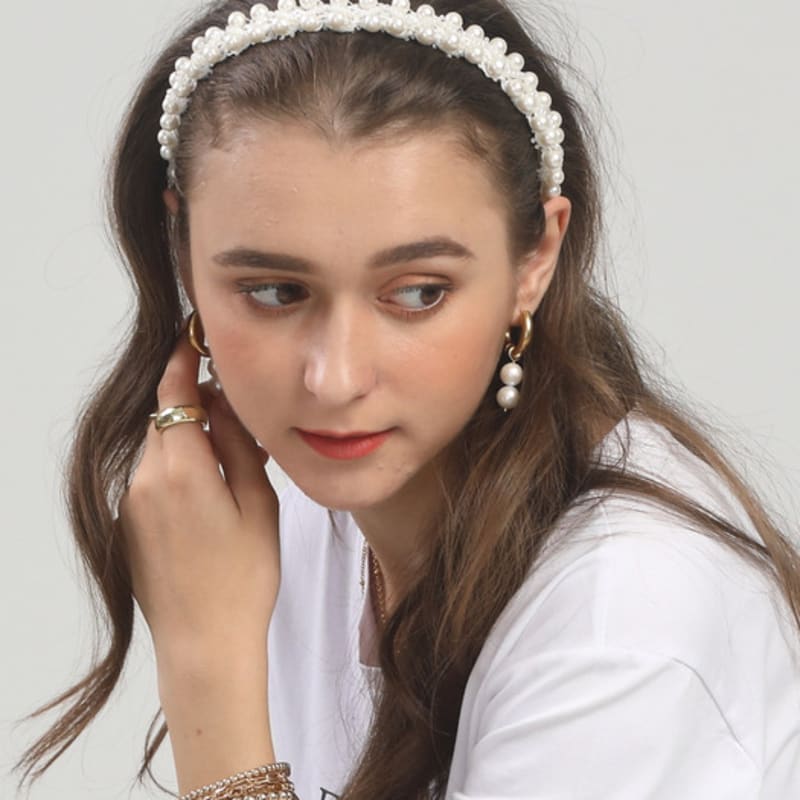 LALA Pearl Hairband-OFF/WHITE