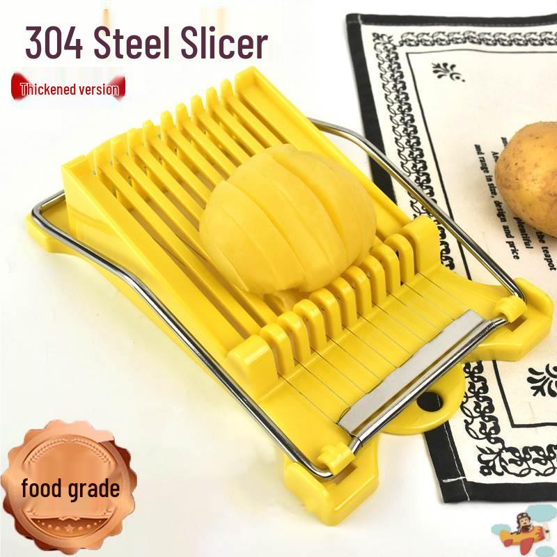 

Dehydrated Potato & Multi-functional Vegetable Slicer: Tool for Slicing Potatoes, Tofu, Luncheon Meat, and Ham. Upgraded Yellow - 14 wires - 5mm Slice