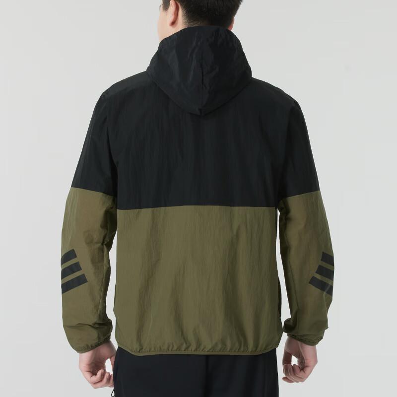 Adidas Future Icons Windbreaker Fashion Knit Windproof Casual Training Jacket Men Jacket Black Green JD4943