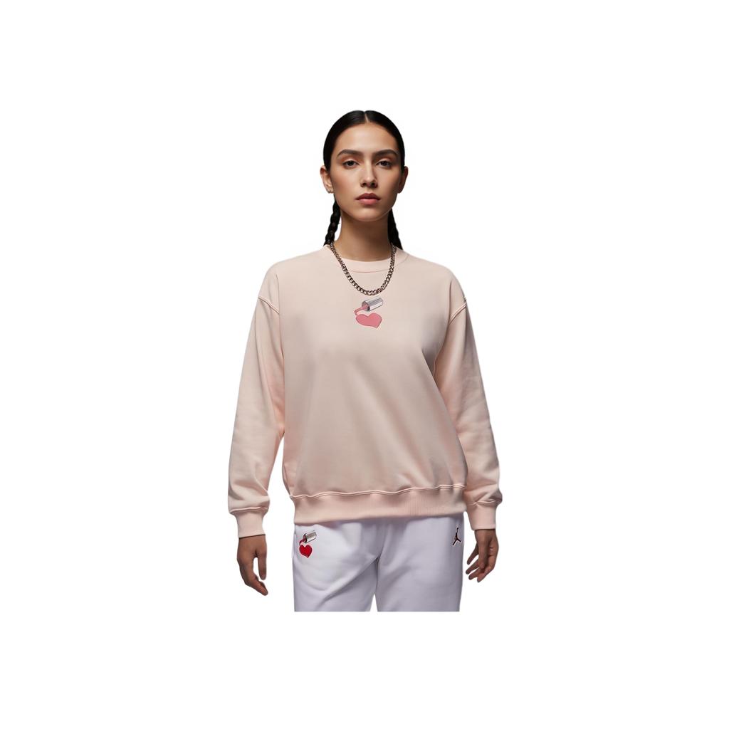 Jordan Brkln Printed Pattern Crewneck Long Sleeve Sweatshirt Women sweatshirt Pink HV9371838