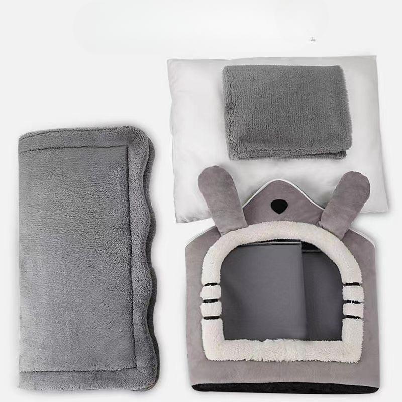 Cat House and Kennel Closed House for All Seasons Dog House Cat House Winter Warm Winter Puppy Teddy Dog Bed