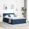 Storage Bed with Mattress Blue 140 X 190 Cm Particleboard