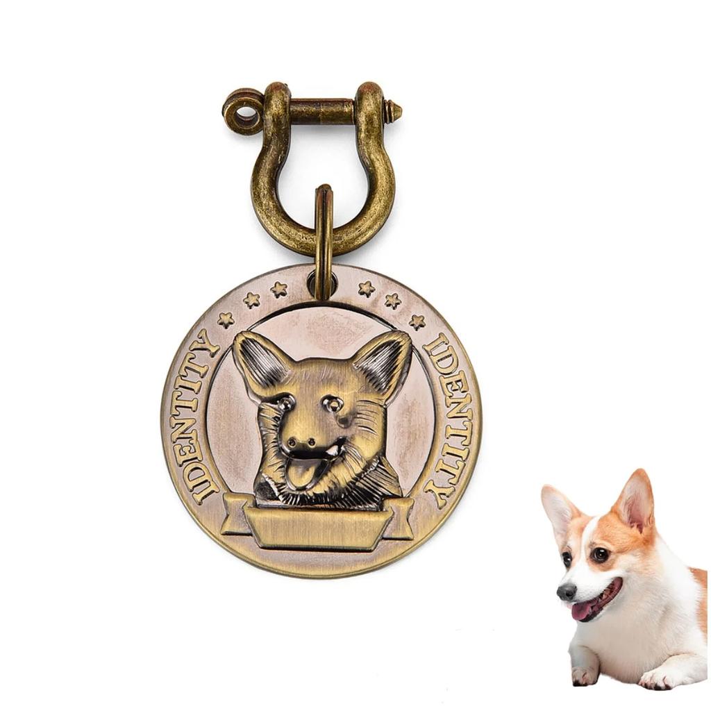 Bronze VIP Individuell Gravierbar Haustier ID-Marke Personalisierte Hausnummer Hund Katze Namensschild Halsband ID Anhänger