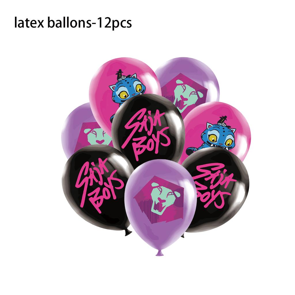 Nuovo Set Festa con Palloncini Cacciatore di Demoni K-pop Stendardo Tavola Decorazioni Festa di Compleanno Festa Kpop Coreana Anime Palloncini Topper per Torta