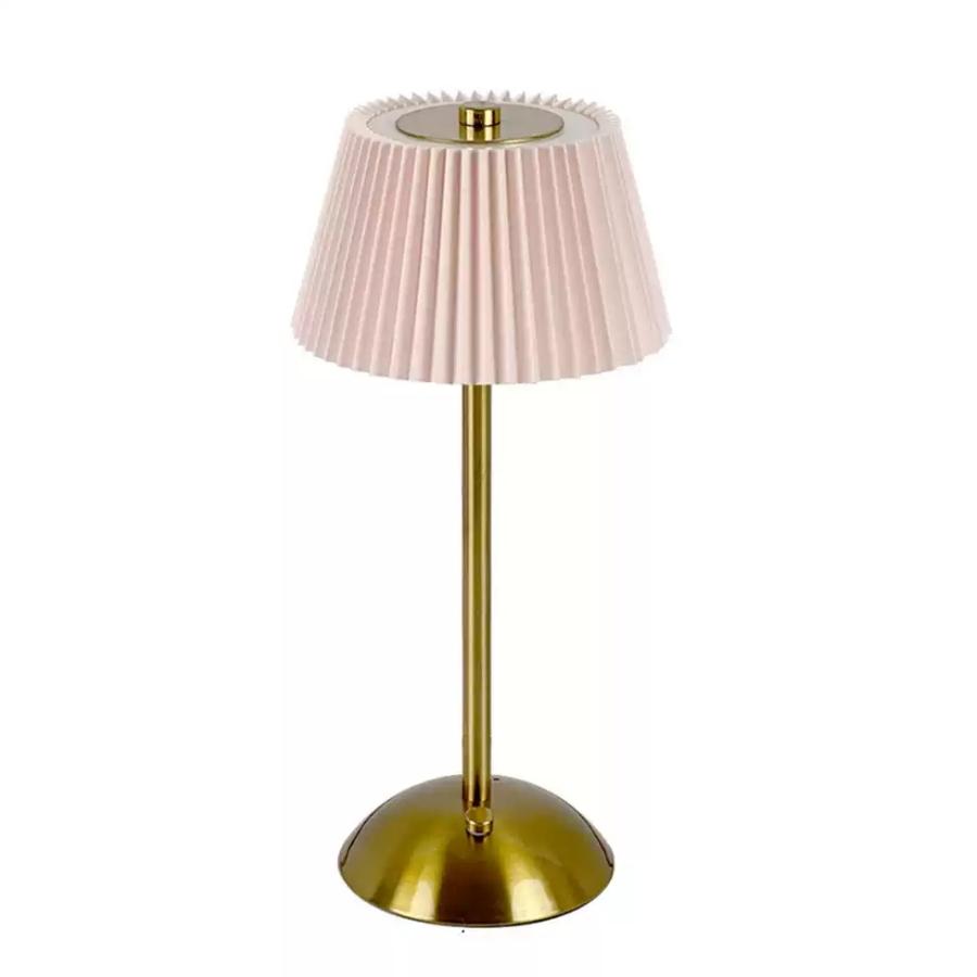 Metal Rechargeable Led Desk Lamp with Fabric Shade Wireless Dimmable Creative Mood Light Portable Touch Ambient Light for Living Room