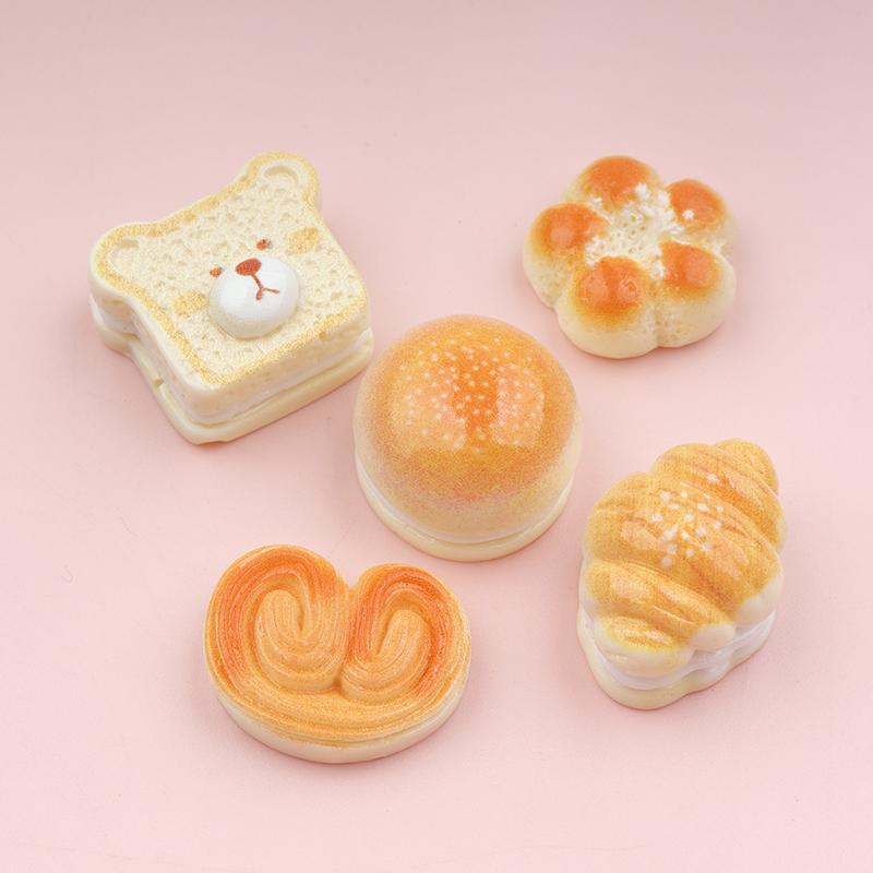 10/100Pcs Simulation Bread Resin Cabochon Flatbacks Fit DIY Scrapbooking Crafts Hair Bow Center Accessories Dollhouse Deco Parts