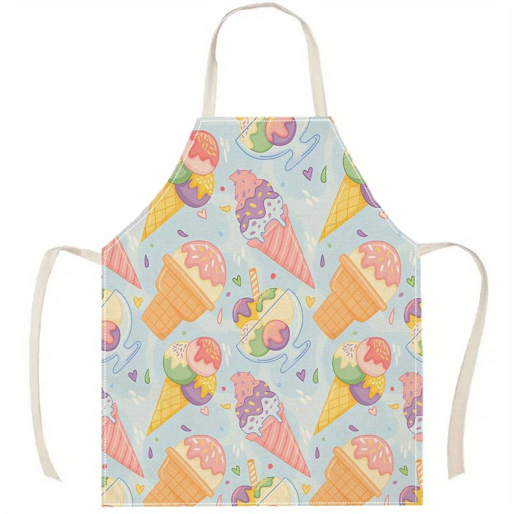 1pc Large Solid Color Background Romantic Heart Pattern Apron, Home Decoration Kitchen Wear, Sleeveless Durable Washable Unisex Cooking Apron,
