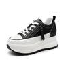 Fashion 2025 New 8.5cm Women dermis Sneakers Autumn Winter Hidden Heel Casual Shoes Side Zip Women White Platform White shoes 34 40