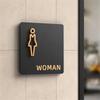 1pc Acrylic Bathroom Sign Adhesive Backed for Door Installation Plastic Surface Mounting Men Women Restroom WC Symbol Bathroom Identification