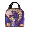 Glass Purple Dragon Pattern Insulated Lunch Bag for Women Office Cooler Thermal Food Box Tote Leakproof Lunch Boxes Container