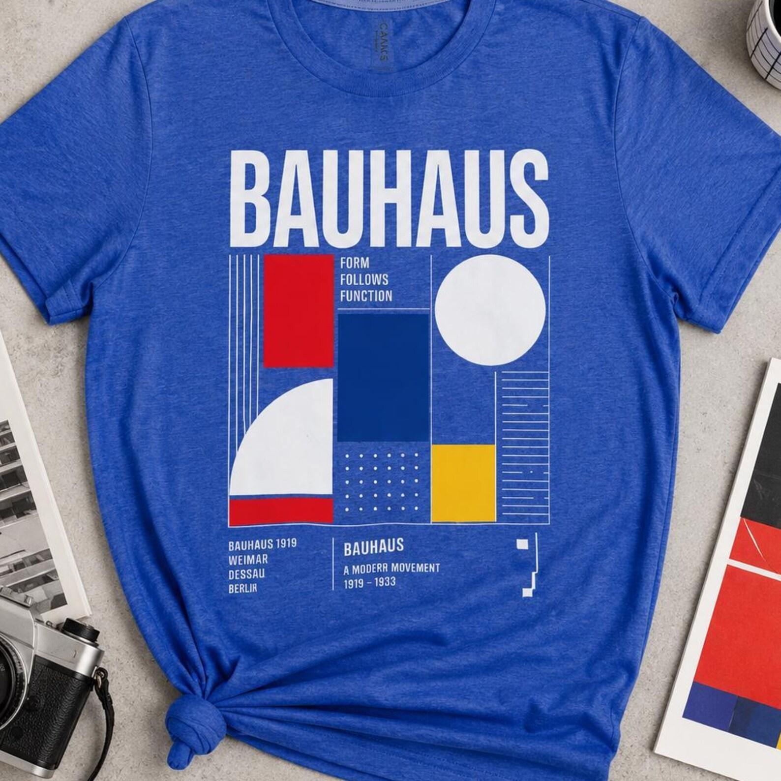 Bauhaus Shirt | Form Follows Function Tee | German Art Movement Tshirt, Retro Geometric Graphic Apparel, Minimalist Architect Gift 2XL
