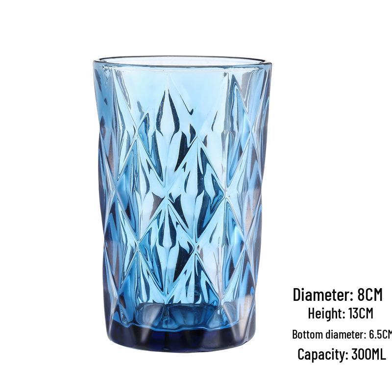 Embossed Glass Tumbler: Versatile Cup for Mouthwash, Juice, Milk, or Beer