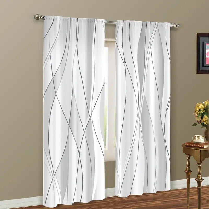 Moderne gestreifte Vorhänge mit Druck, Fensterdekoration, Heimdekoration, Raumdekoration