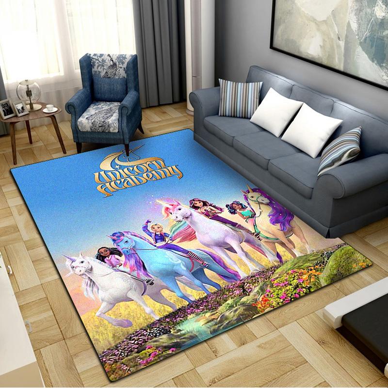 Unicorn Academy Carpet Rug for Living Room Bedroom Home Sofa Decoration,Kids Play Non-slip Floor Mat