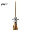 Natural Straw Broom Ornament Halloween Mini Broomstick Ornament, Witch Pumpkin Bat Ghost Decor with Grass Bright Wear-resistant Broom, Festive