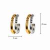 Fashion High-End Two-Color U-Shaped Niche Stud Earrings in Stainless Steel