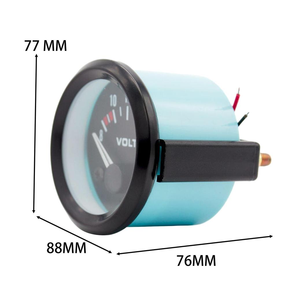 Car Voltmeter Guage with Black Dial and Round Pane 12V Universal for Repair Modification Durable Automotive Accessories premium