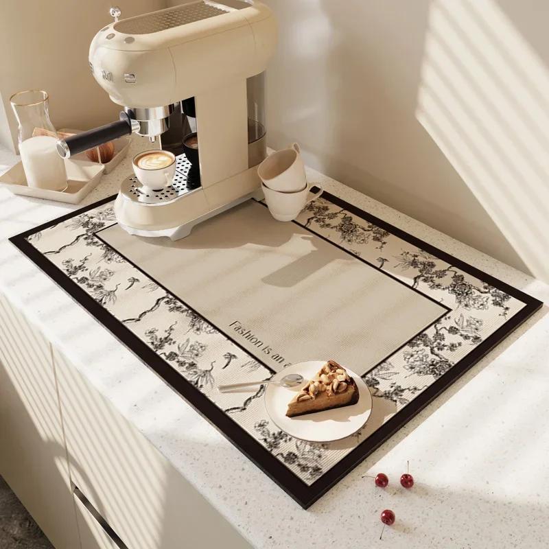 Rutschfeste Tischmatte für Kaffeemaschine, Saugfähig, Schnelltrocknende Tischdecke, Heimküchengeschirr, Trockenunterlage, Estera Para Secar