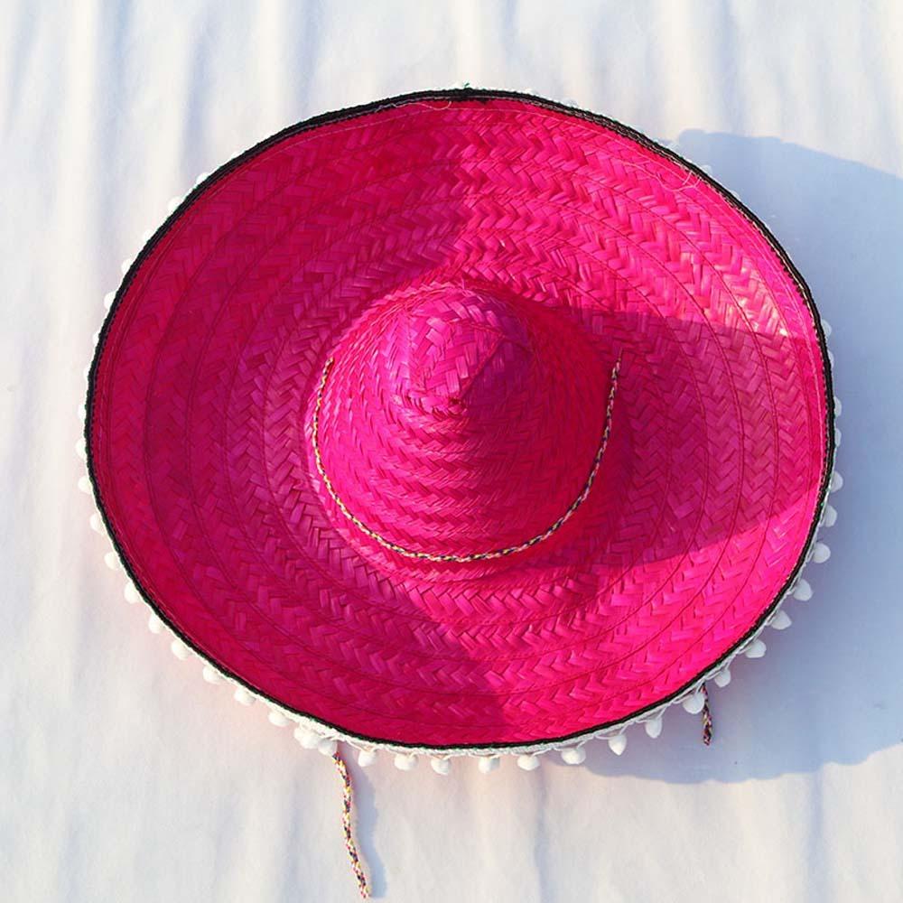 Wide Brim Mexican Party Hat Natural Straw Carnival Sombrero Outdoor Mexican Straw Hats Men Women