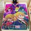 1PC Oshi No K Print Flannel Blanket, High Quality Comfortable for All Seasons, Home Decor, Warmth and Comfort, Perfect for Christmas Gifts
