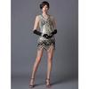 1920er Gatsby Perlenquastenkleid, Übergröße S-4XL - Damen Retro Formelles Pailletten Performance Kostüm.
