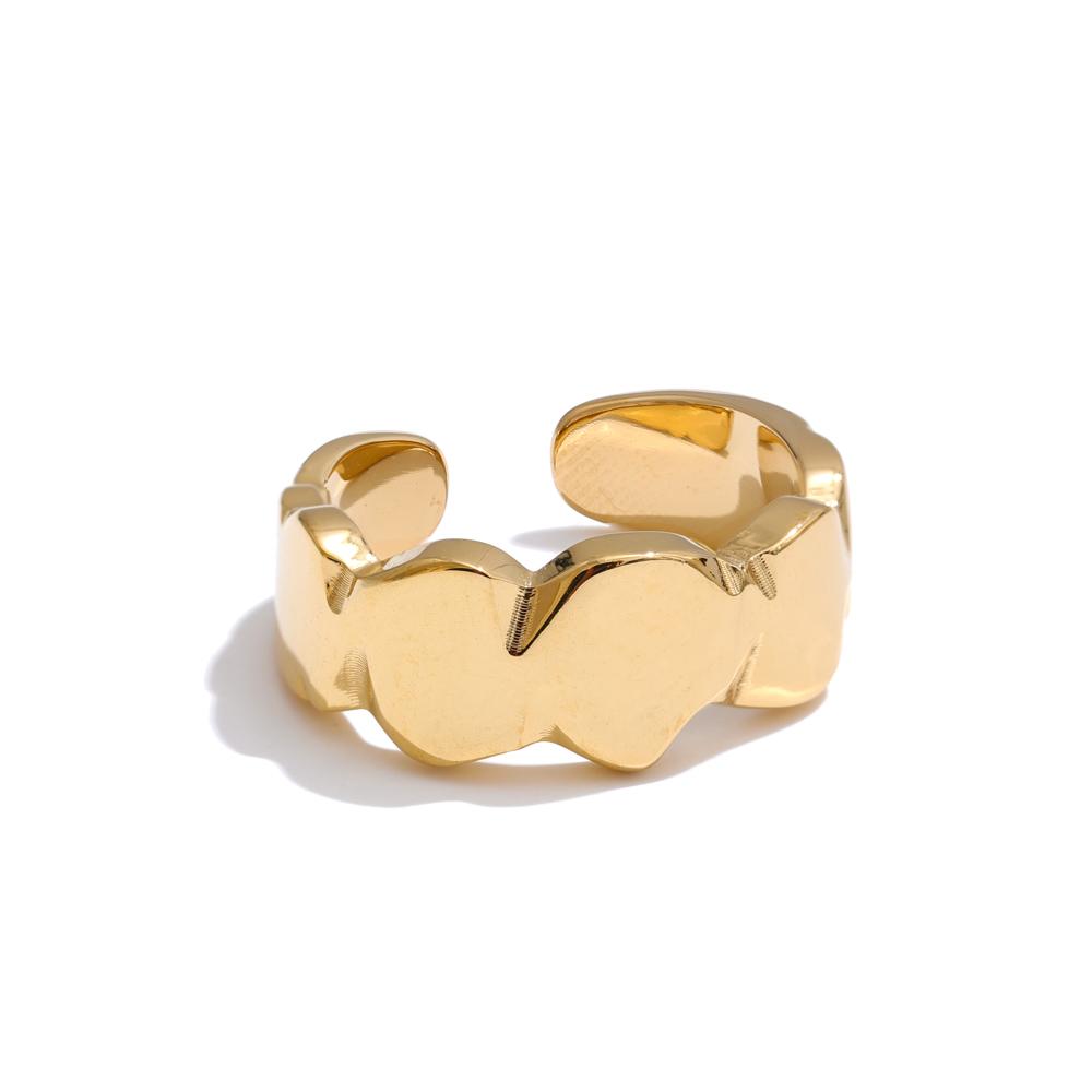 Yhpup Personalized Smooth Stainless Steel Metal Unisex Ring Minimalist Geometric Trendy Jewelry 18K PVD Plated New 6.5