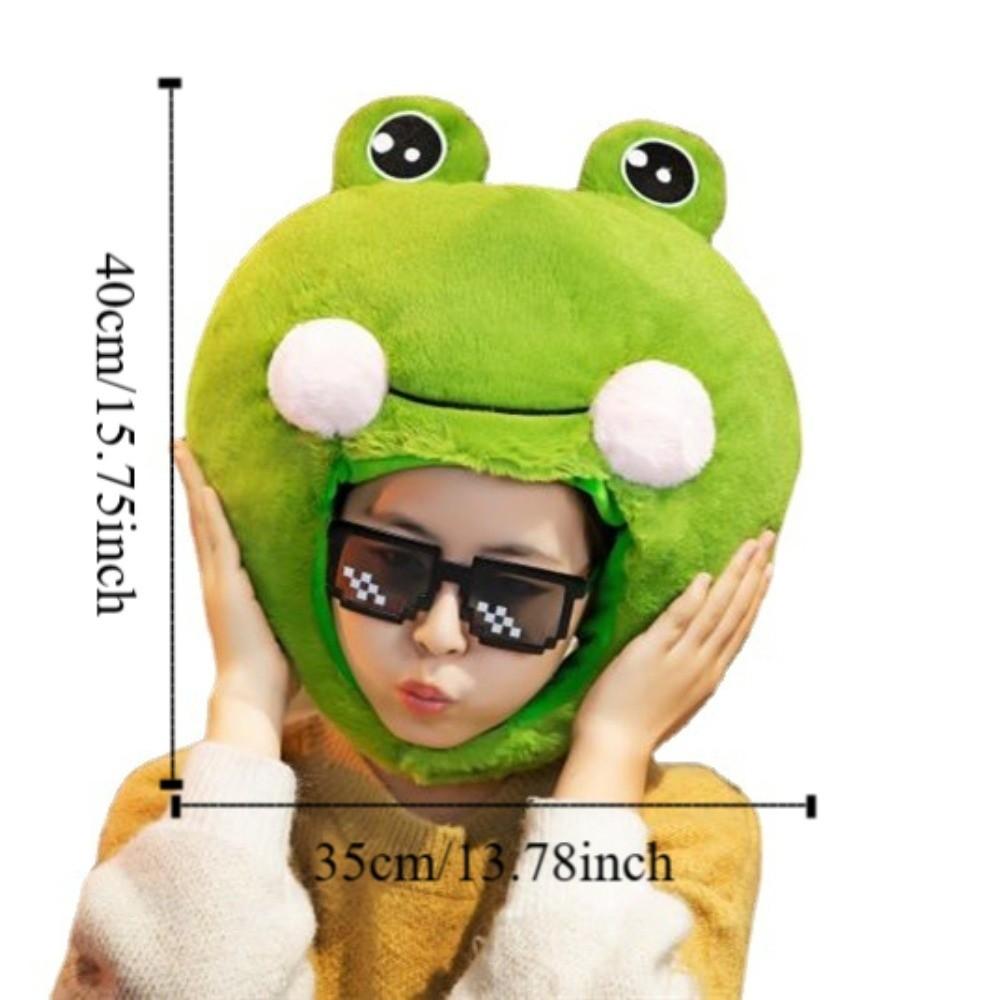 Creative Big Frog Eyes Frog Hat Novelty Material Cartoon Headgear Cap Green Funny Frog Headgear Dress Up Photo Props