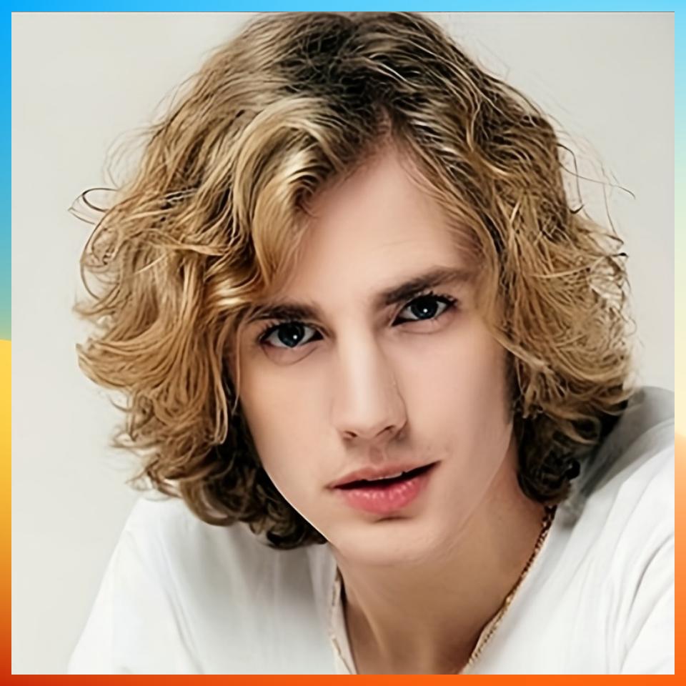 

2025 Европейская мода короткий кудрявый парик для мужчин HW780