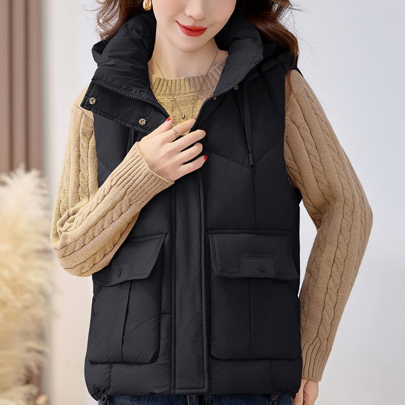 Fashion Winter Women's Warm Vest Hooded Thick Casual Sleeveless Jackets Woman Short Coats