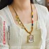 Tibetan Hand-Rubbed Cotton Rope Zhaqilam Dzi Bead Necklace Rope Amulet Chain Pendant Hanging Rope