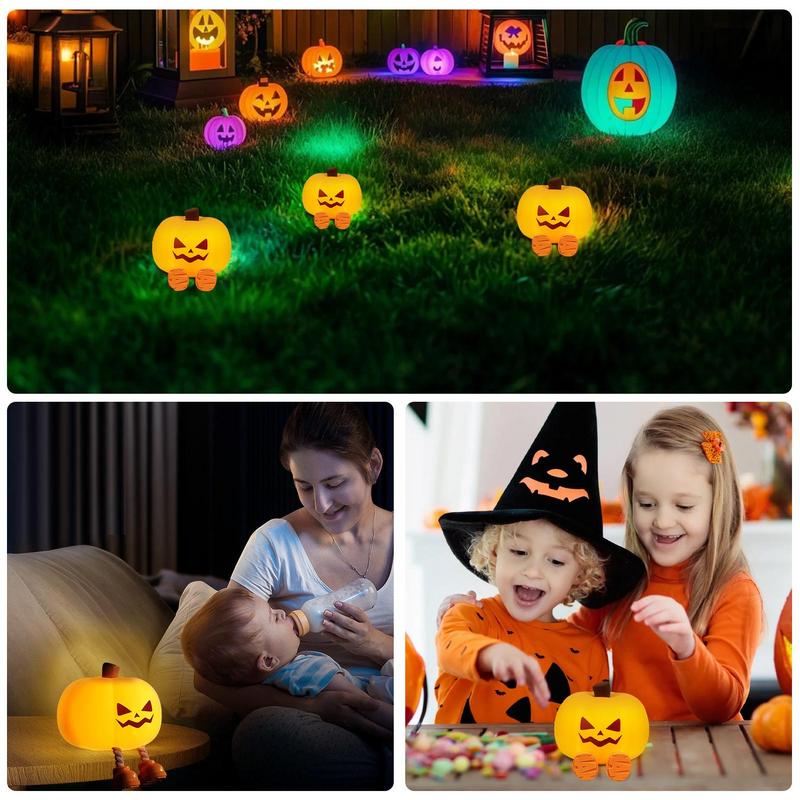 

Halloween Pumpkin Night Light Kids LED Night Light With Timer Soft Warm Light Dimmable Brightness LED Nightlight For Bedroom CN