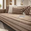 High-End Striped Winter Thickened Rabbit Plush Sofa Cushion Non-Slip New Solid Wood Cover Towel