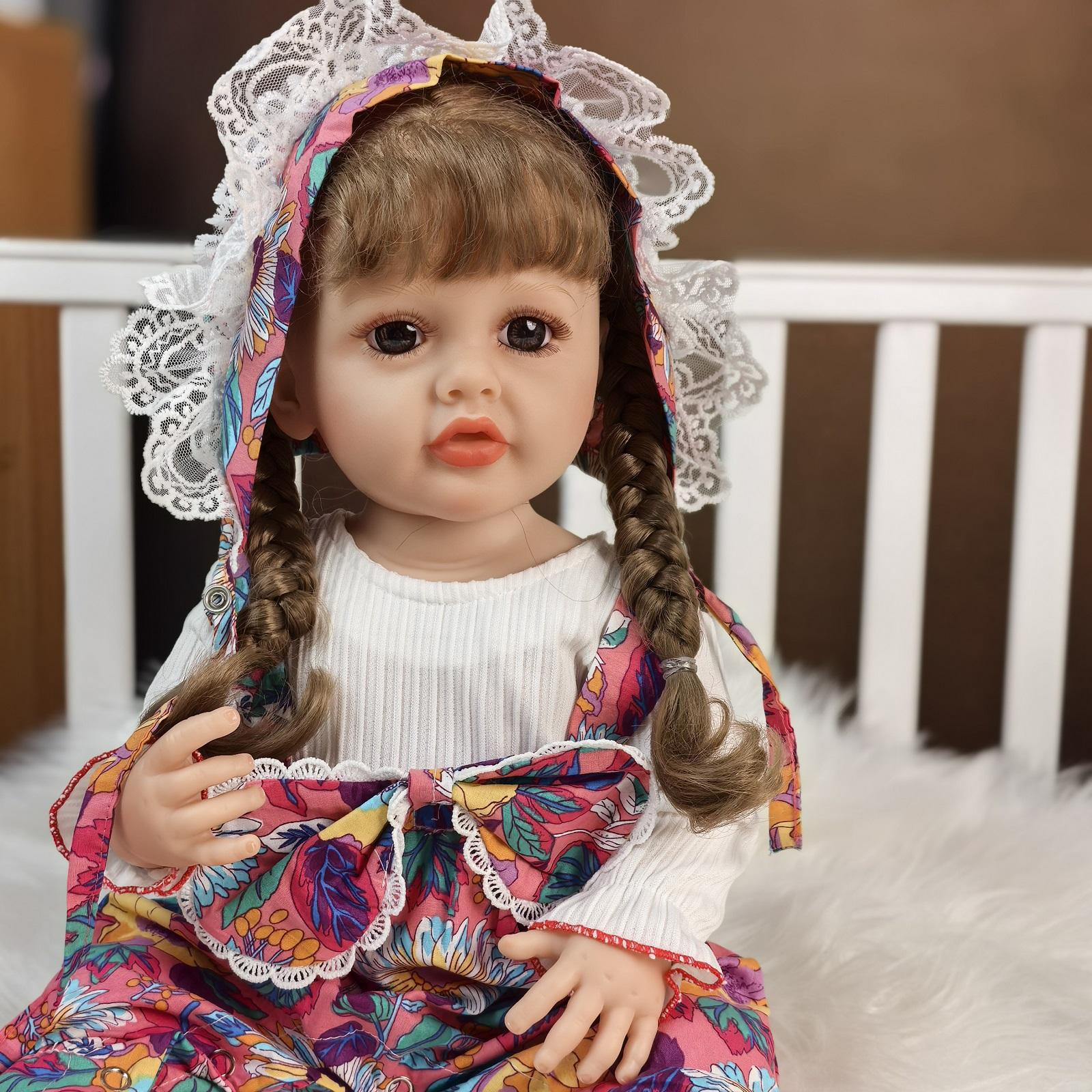 Украшение на Хэллоуин 55 см Реалистичная кукла-реборн Полностью силиконовая виниловая — фото 7