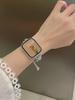 Cat's Eye Stone Bead Metal Strap for Apple Watch