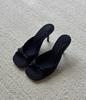 French Bow Open-toed High-heeled Sandals Women's 2025 Spring and Summer New Summer Wear Small Sandals One-word Slippers Half-drag