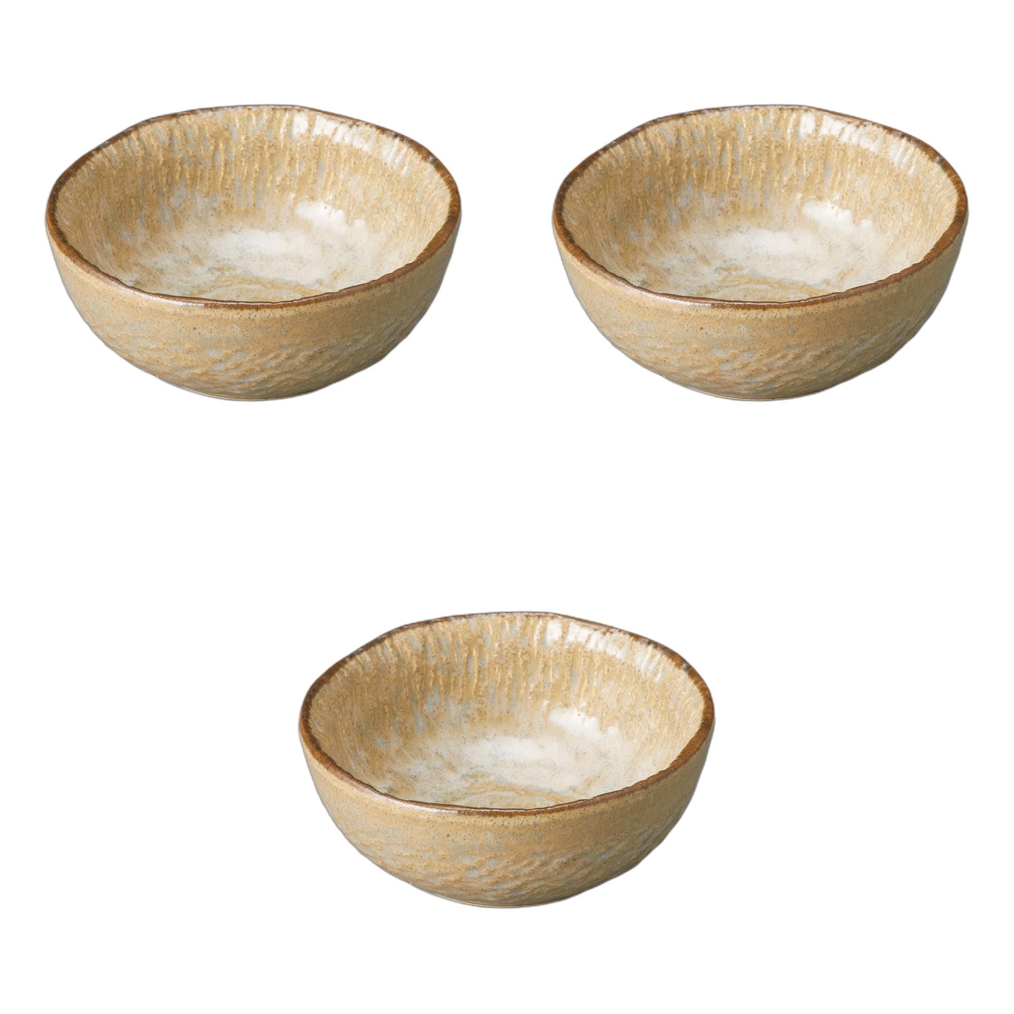 Setomonohonpo (Setomonohonpo) Set of 3 Yellow Kiln-Tempered Balls [11.5 x 4.5cm] | Ceramic Drinking Bowls