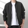 Men's Plus Size Raglan Sleeve Baseball Jacket - Stand Collar, Velvet Lined for Spring, Autumn, and Winter. Casual Business Style Outerwear.