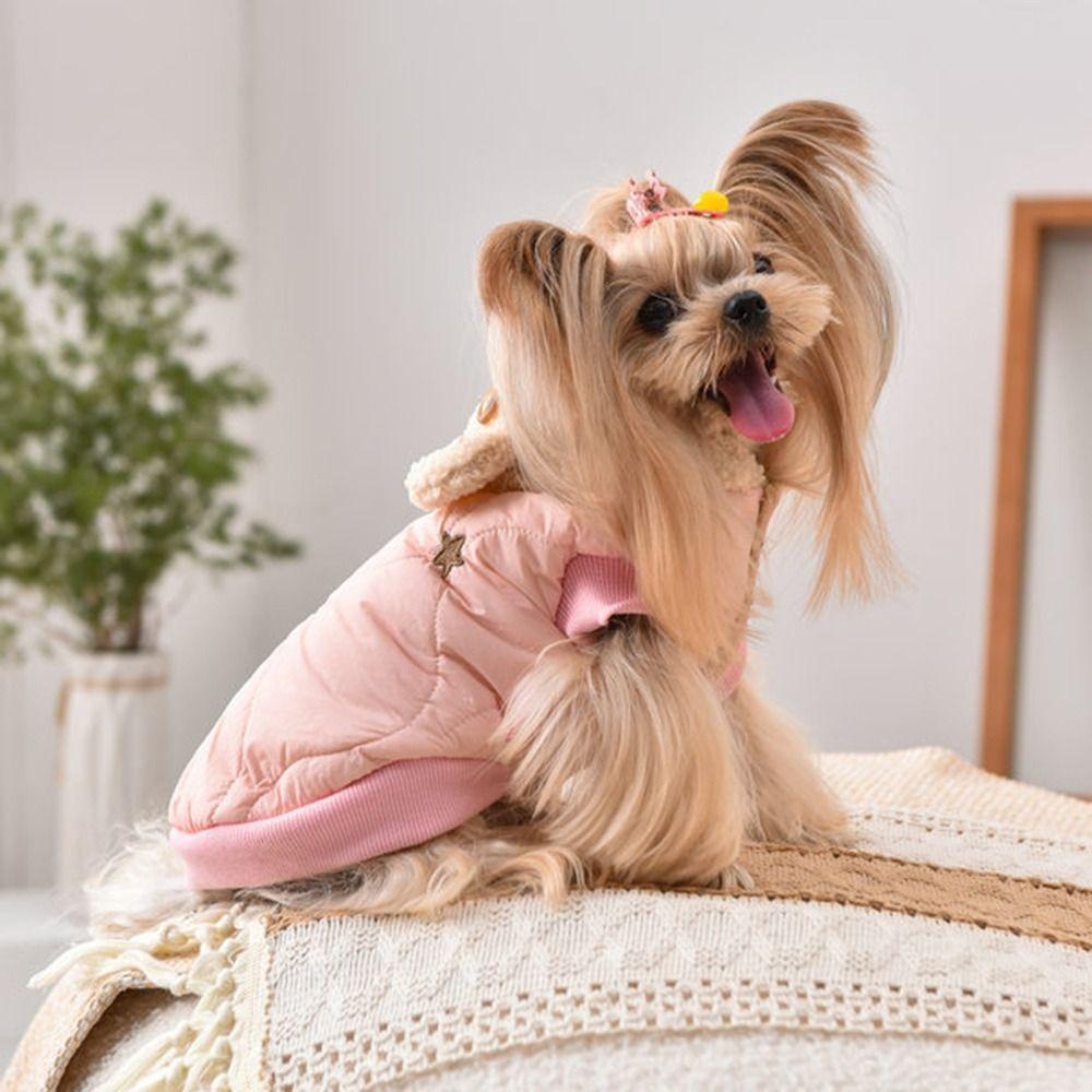 Stylish One-Piece Design Pet Hoodie Thick-Warmed Hooded Dog Warm Clothes Fleece-Lined Korean Style Pet Coat for Cats