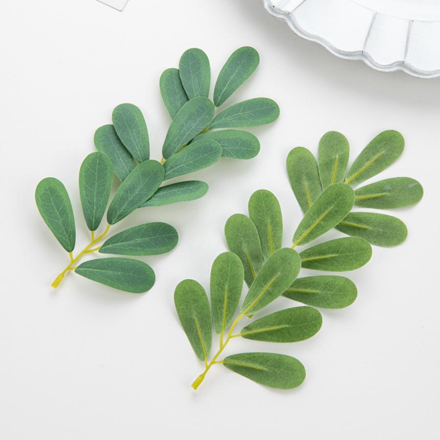 40/80pcs Artificial Flowers Silk Peanut Leaves Fake Plants Diy Candy Box Wedding Festival Wreath Accessories Home Room Decoratio