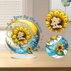 2D Flat Sunflower DIY Table Top Diamond Painting Ornament Kits Desktop Diamond Art Kits 5D DIY Diamond Art Tabletop Decorations