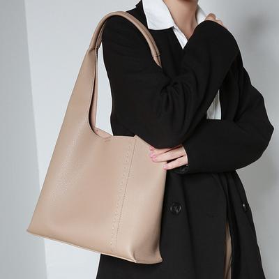 Casual Tote Bags Women Synthetic Leather Large Commuter Bag Sewing Shoulder Leisure Bag