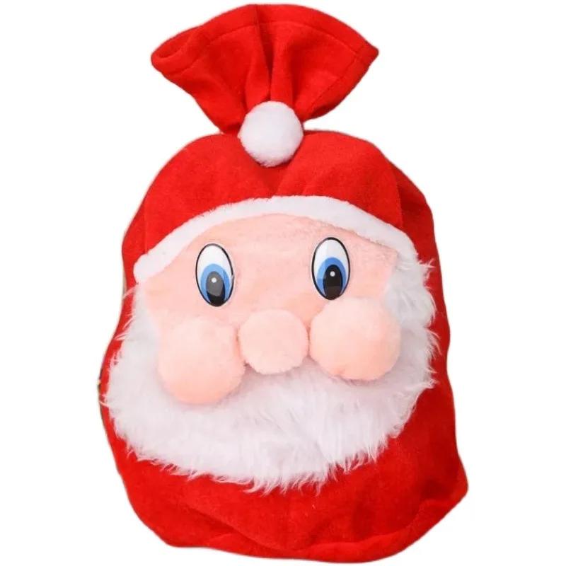 Santa Claus Gift Bag Backpack - Big Capacity Drawstring Party Favor for Christmas Candy, Holiday Event Supplies for Kids