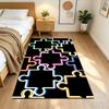 Colorful Puzzle Pattern Background Non-Slip Home Carpet Design for Office Decor Living Room Bedroom Gift