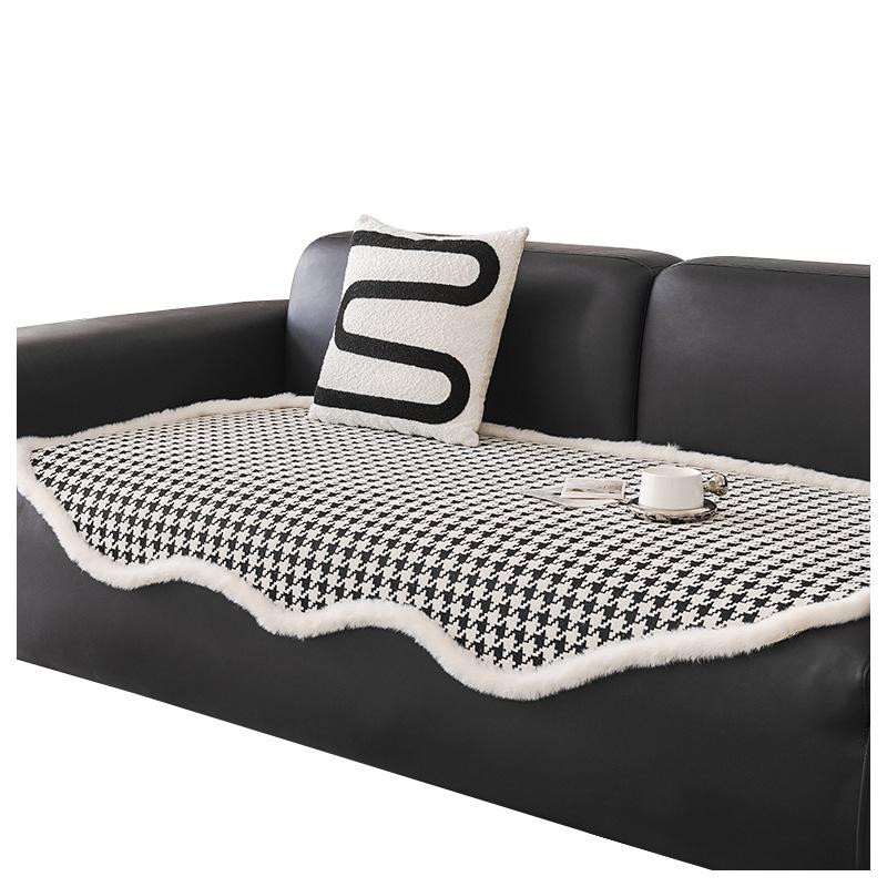 French Style High-Grade Special-Shaped Sofa Cushion Chenille Plush Edge Sofa Towel Cover Cloth Non-Slip Wear-Resistant Cushion Blanket