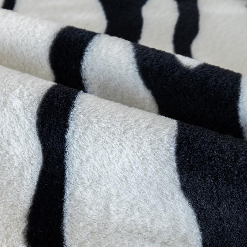 Winter Plüsch Gestreiftes Sofakissen Neu Ganzjahres Kaninchen Samt Leder Sofaüberwurf Überzug Stoff Warmes Samtkissen